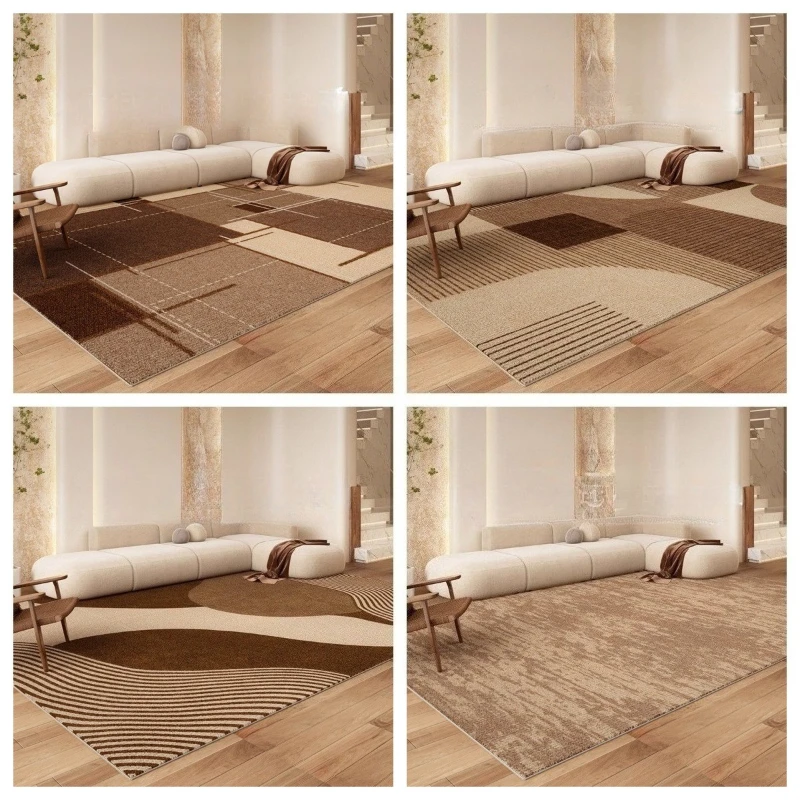 

Modern Brown Style Living Room Carpet Sofa Coffee Table Home Decor Floor Mat Indoor Bedside Soft Nonslip Washable Machine Rug