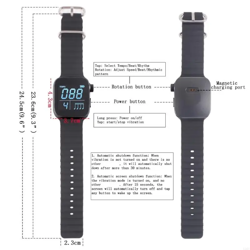 

earable Trainer Metronome Watch Exercise Metronome Device Quiet Training 400C