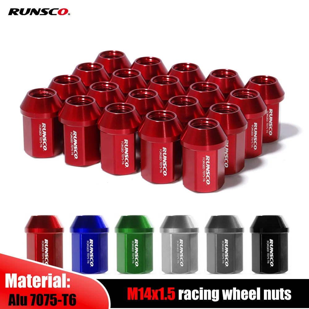 Wheel Lug Nuts M14x1.5/M14x1.25 Racing Wheel Nuts Forged 7075-T6 Aluminium Length 40mm HEX 22mm