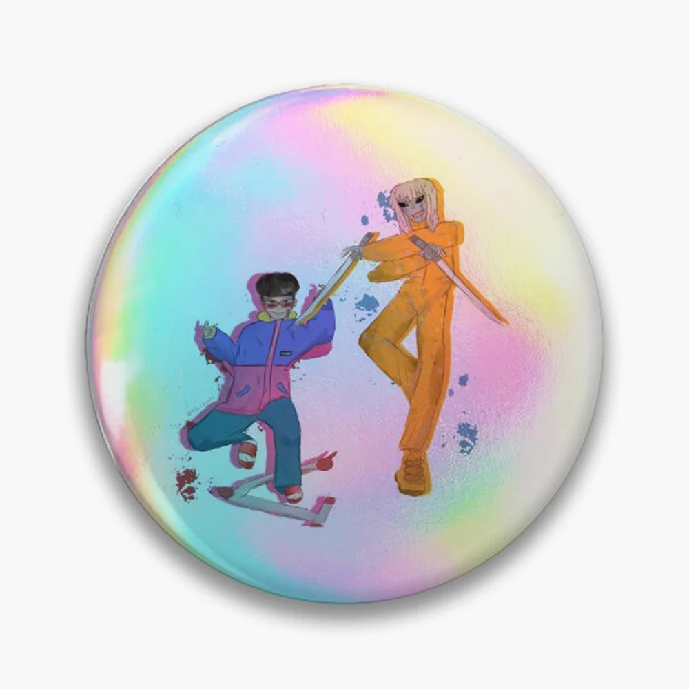 ricky vs oliver tree Pin Holographic Star Heart Pin Brooches Laminated Button Fashion Accessory