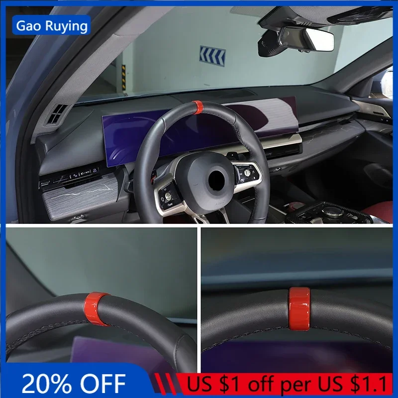 Gao Ruying For BMW X3 G45 2025-2026 ABS Black Car Steering Wheel Return To The Correct Mark Trim Cover Interior Car Accessories