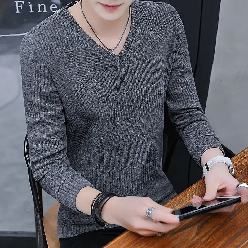 Autumn Winter Men's Sweater Knitting Pullovers Knitted  Warm Men Jumper Slim Fit Casual s  Clothing E455