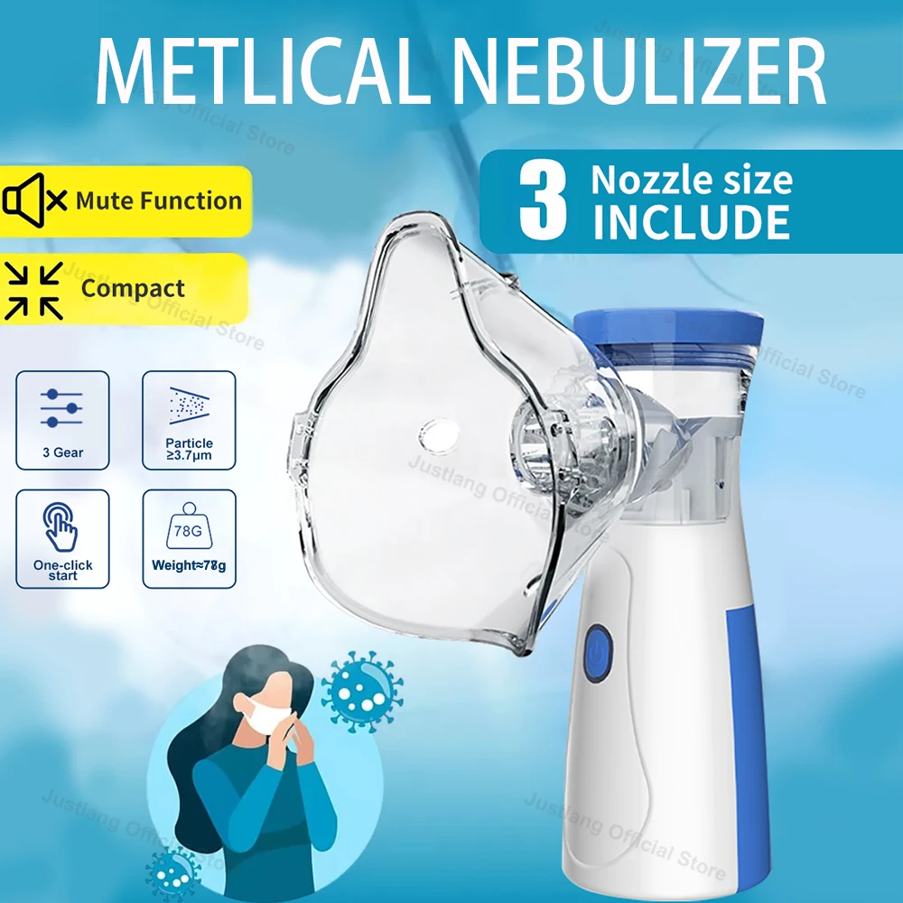 JUSTLANG Medical Mesh Nebulizer Handheld  Ultrasonic Atomizer Portable Mute Asthma Inhaler Mini Nebulizer For Adults Child