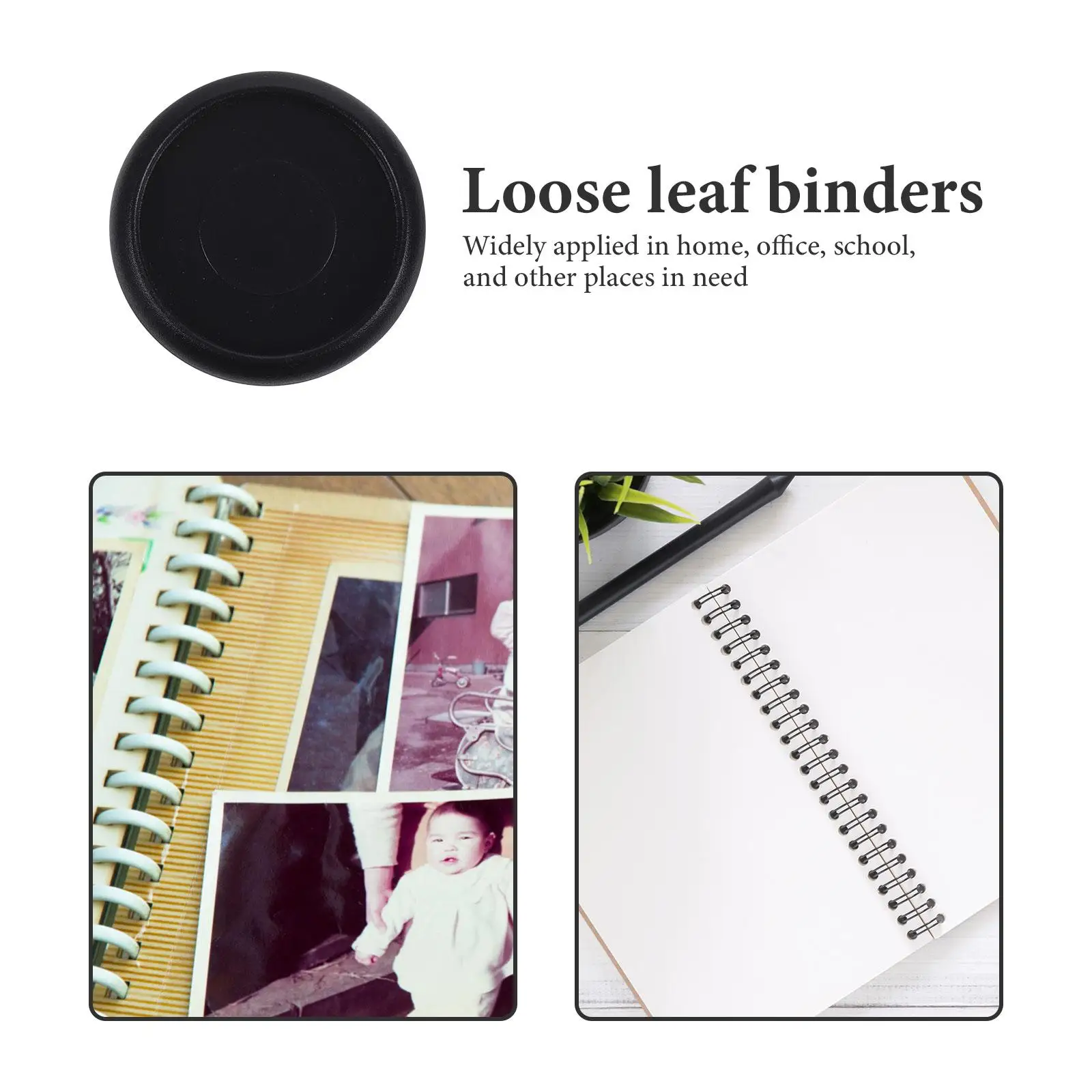 44 Pcs Notepad Binding Buckle Black Rings Craft Stationery Accessories Discbound Circa Binders Loose Leaf Abs Discs Office