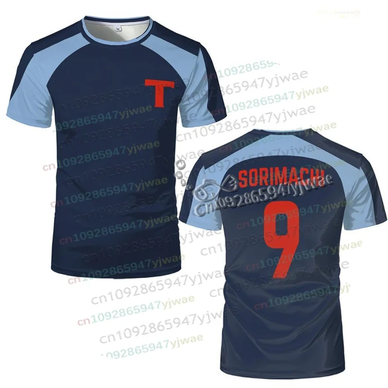 Popular Anime Captain Tsubasa TODO Football Uniform Hyuga Kojiro Cosplay Fashion Jersey Casual Breathable Adult/Kid Set T-shirts