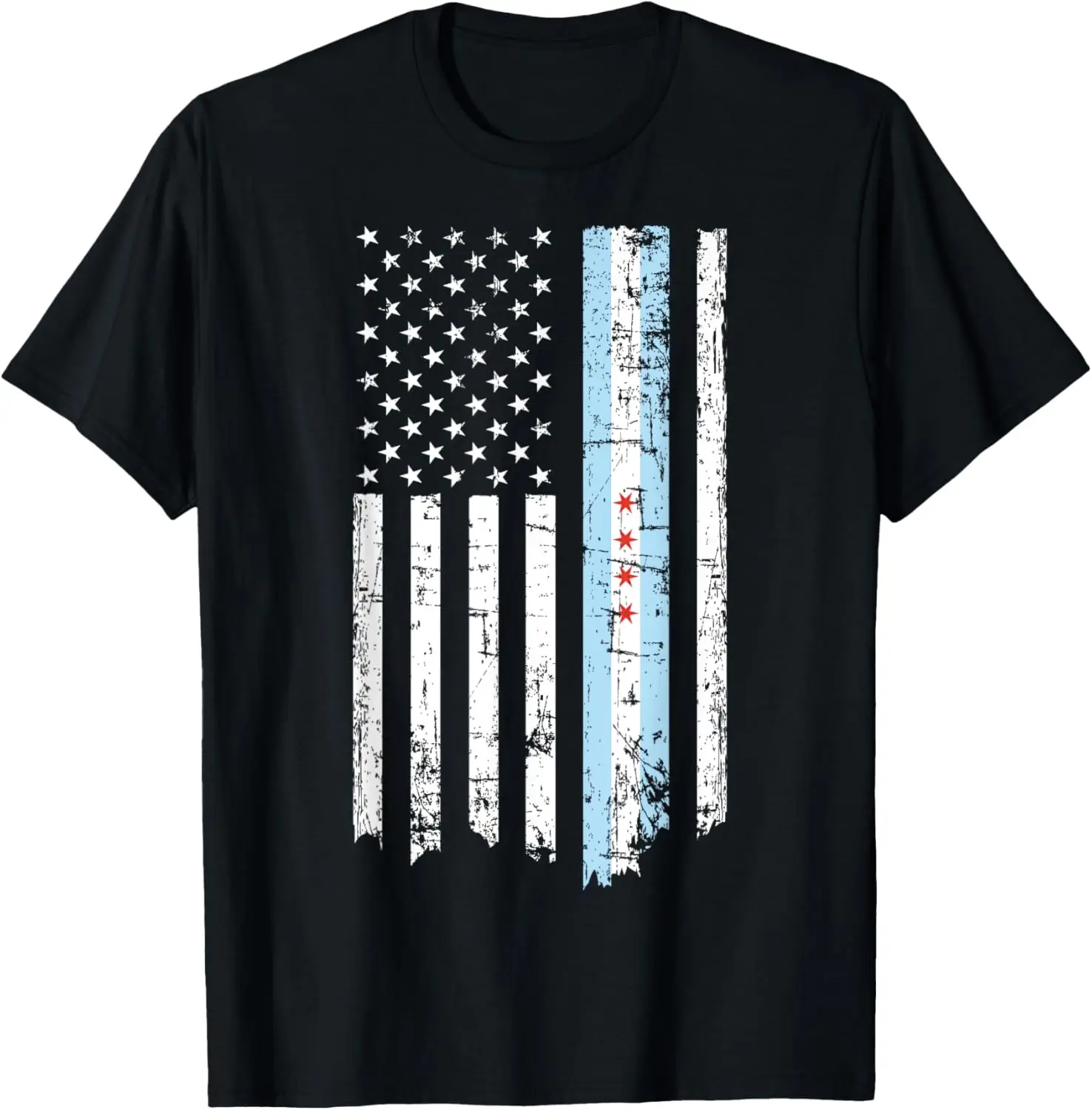 Chicago American Flag T-Shirt T-Shirt