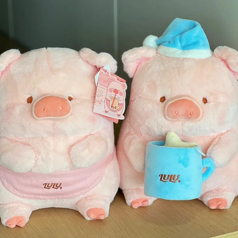 Lulu The Piggy Kawaii Cartoon Piggy Plush Doll Pillow Headrest Fluffty Cute Animal Soft Stuffed Dolls Children Birthday Gifts