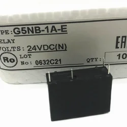 Free Shipping 10Pcs/lot DC 24V Coil Relay G5NB-1A-E 5A 4 Pin 1 group of normally open Mini Power Relays G5NB-1A-E-24VDC