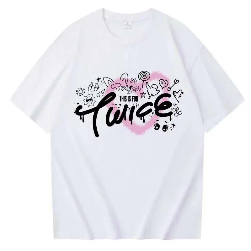 C'est pour la tournée mondiale mode 2025 coton T-shirt Harajuku femmes fille col rond Kpop Lovelys filles col rond chemise décontractée cadeau hauts