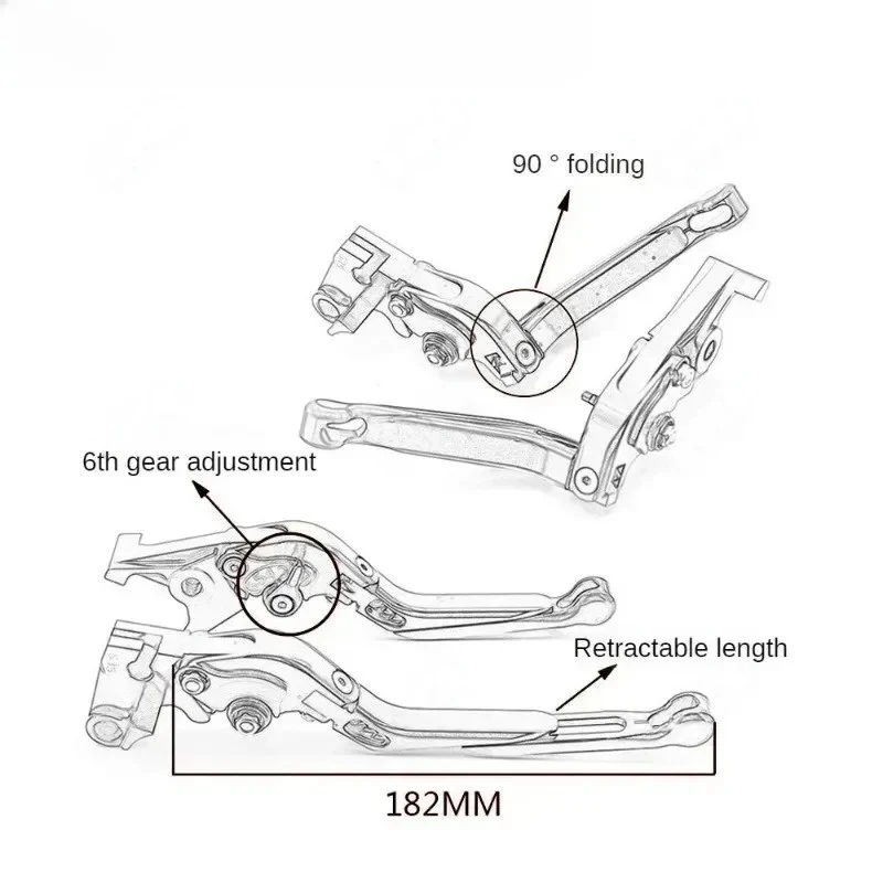 Motorcycle Adjustable Folding Brake Clutch Levers Extendable Handlebar Hand Grips Accessories for Honda 750 XADV750 2017-2019