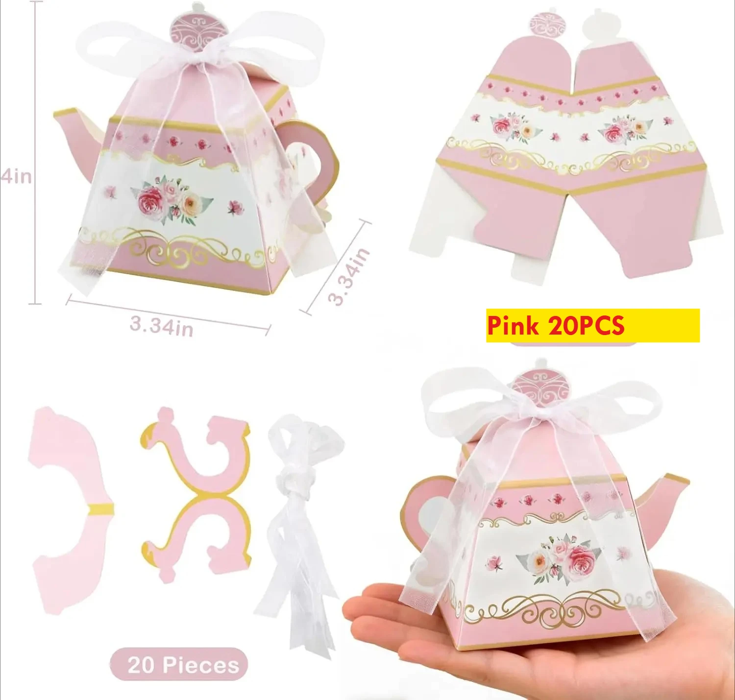 Retro Teapot Shape Paper Candy Box, Wedding Favor