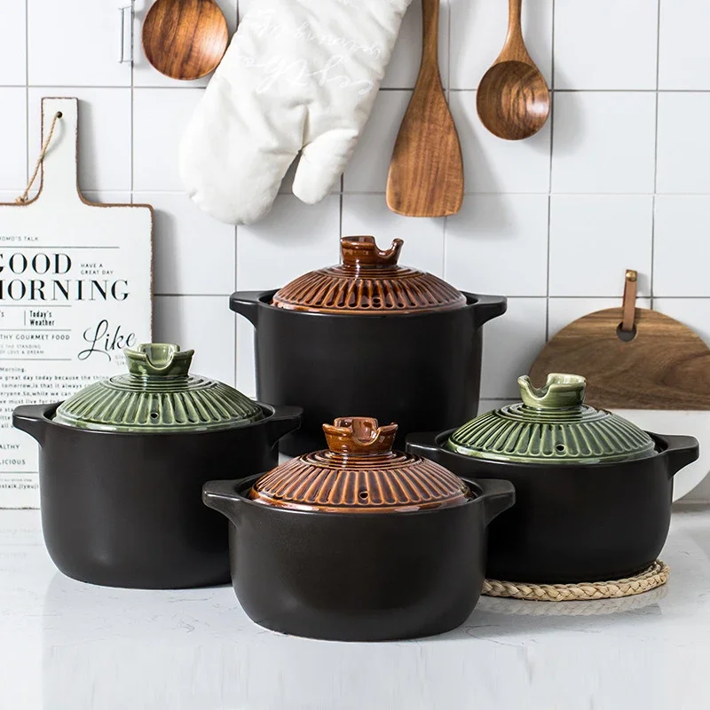 Casserole stew pot Household gas rice soup anti-paste bottom gas stove High temperature dry burning non-cracking small casserole