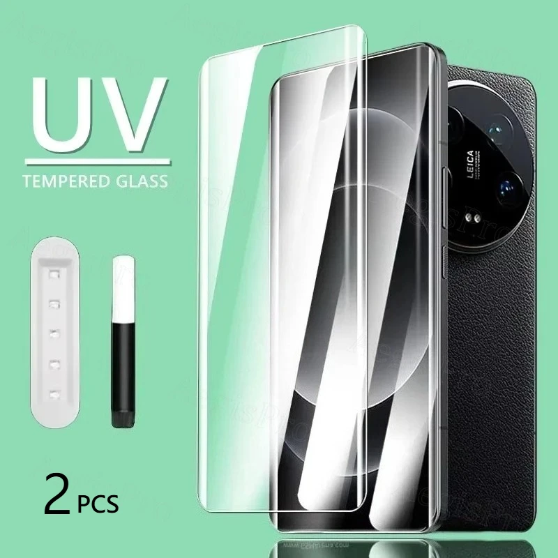 2 шт. УФ-стекло с полным клеем, прозрачное закаленное стекло HD для OnePlus 7pro 7T 8 9 10pro 11 11R 12 12R 13 ACE 2 3 Pro Защитная пленка для экрана