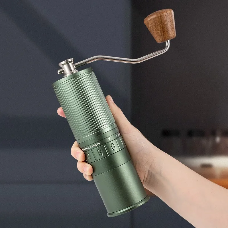 ABUI-Manual Coffee Grinder-Hand-Crank Bean Mill Featuring Seven-Core Grinding Plate For Espresso& Single-Serve Preparation