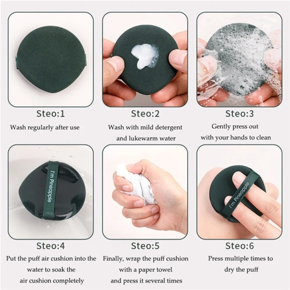 Hydrophilic polyurethane Round Face Powder Dry and Wet Dual-use Washable Cosmetic Puff Lightweight Soft Makeup Sponge