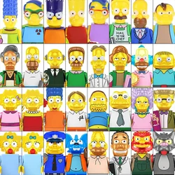 Mini figuras de acción de los Simpsons para niños, bloques de construcción, accesorios, regalo de Navidad