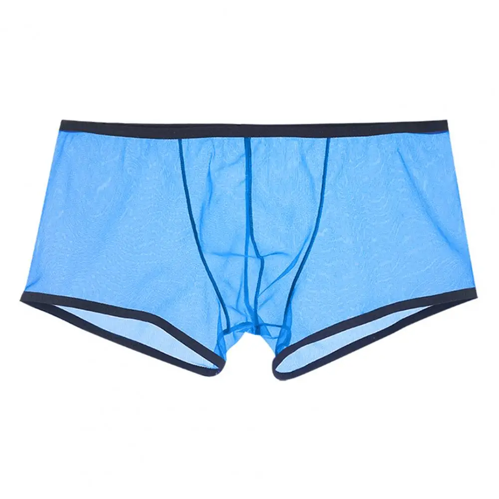 Popular Contrast Color Elastic Waist Panties Super Soft Men Underpants Elastic Waist See Through Panties for Home