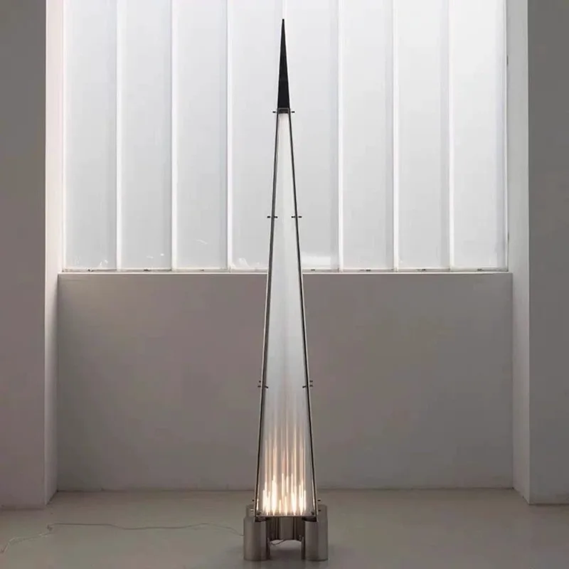 Stainless steel art floor lamp broken pyramid designer creative living room dining room bedroom table lamp