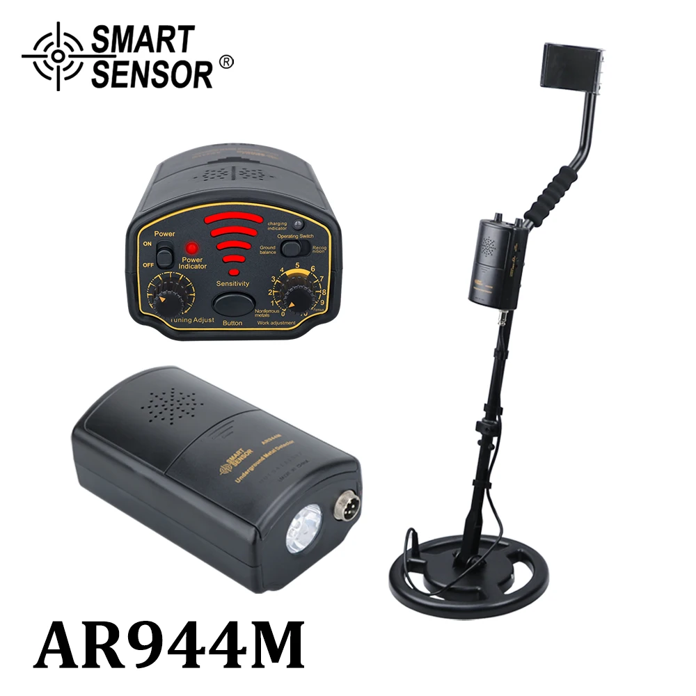 Metal Detector UnderGround depth 1.8m Coil Waterproof Scanner Finder Tool 2000mAh Battery Gold Digger Treasure AR944M ST944