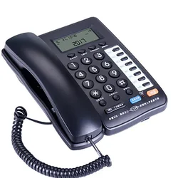 FSK/DTMF Dual System Corded Phone Telephone with Caller ID, Blue Screen Landline, 8 Memory Number Dial, Wall Mountable