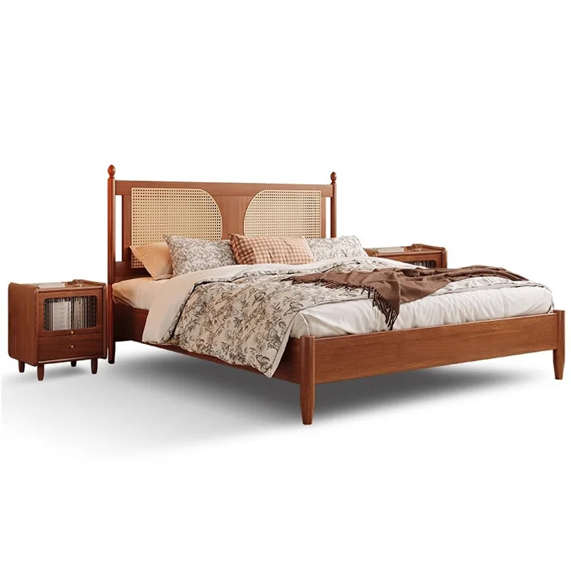 

Medieval style, solid wood bed master bedroom, double 1.8-meter bed