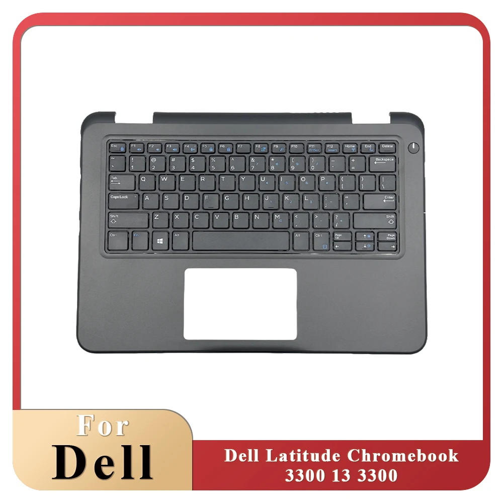 

New For Dell Latitude Chromebook 3300 13 3300 Laptop Replacement US Keyboard Palmrest Upper Case Cover 0RW6CT