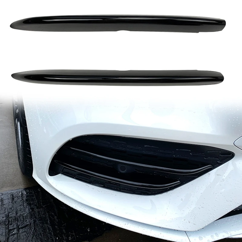 Front Fog Lamps Cover Grille Slats Sticker Decoration Strips For Mercedes-Benz C Class CLA C118 CLA200 260 2020+