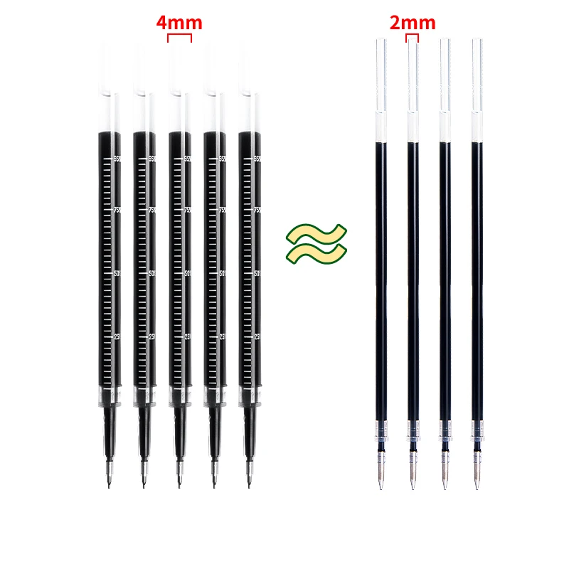 M&G Replacement Refills, Black 0.5mm, 10 per pack, Visible Scale, Suitable for School Students, Office, and Financial Use