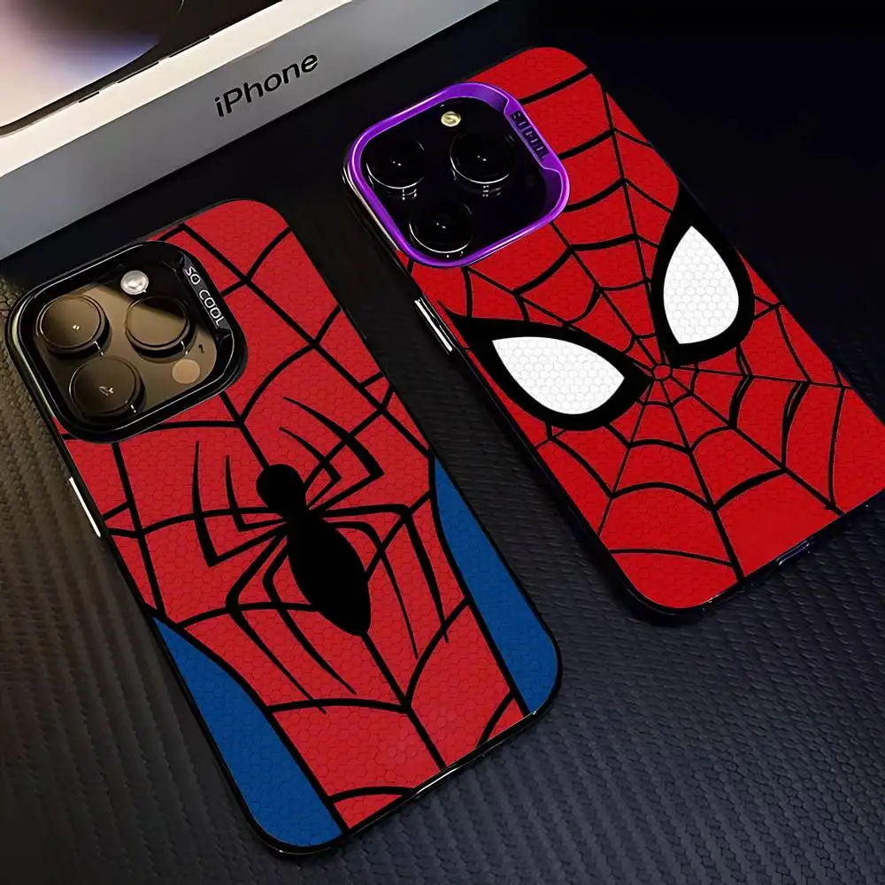 Capa de Celular Anime Homem-Aranha para iPhone 17 17e 16e 16 15 14 13 12 11 mini Pro Max X XR XSMAX Air Plus Antichoque Fosca Traseira