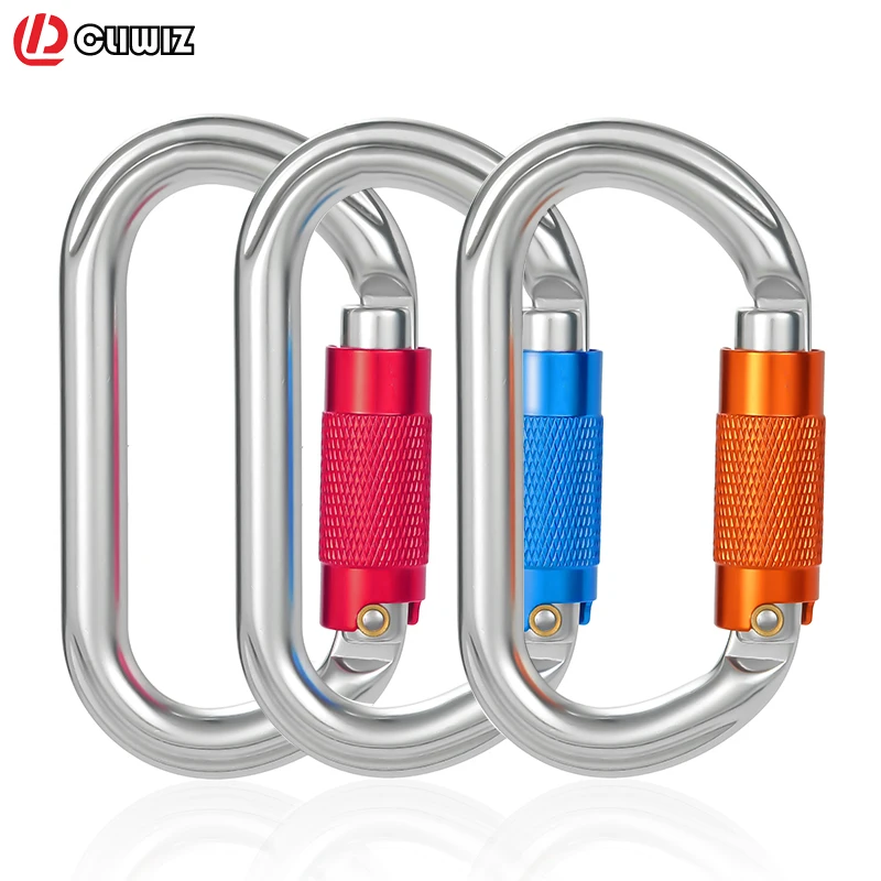 

CLIWIZ Brand 25KN Auto Safety Lock Outdoor Professional Climbing Carabiner O Shape Aviation Aluminum Hooks With Certificates CE