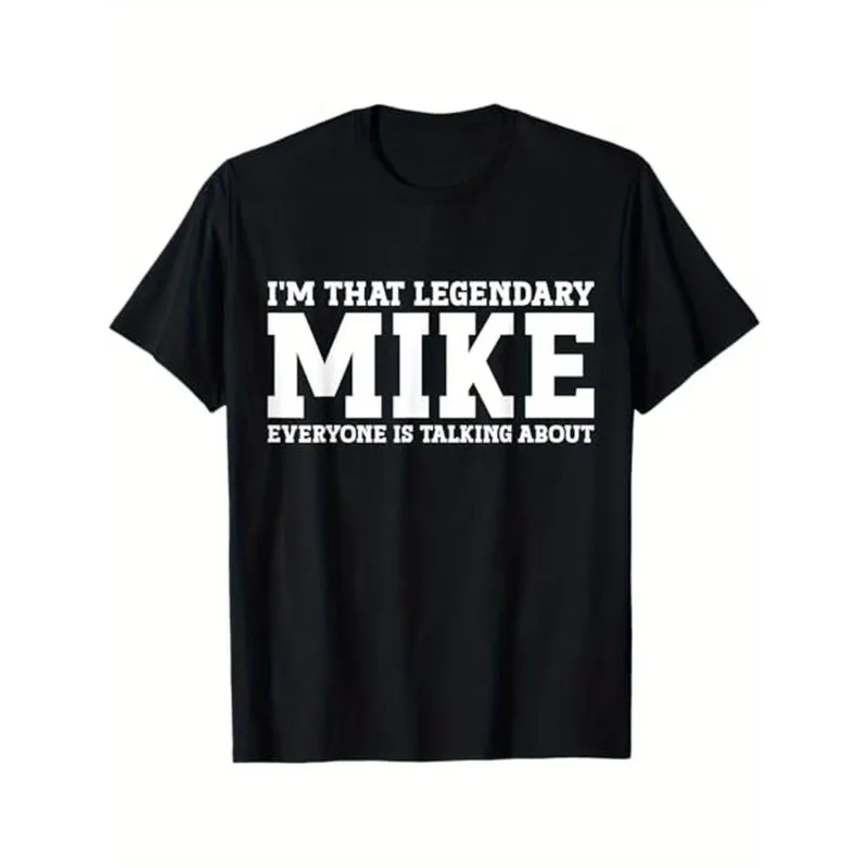 

Summer Mike's Name T-Shirt Men Funny Graphic 100% Cotton Casual Short Sleeve Trendy Gift Streetwear