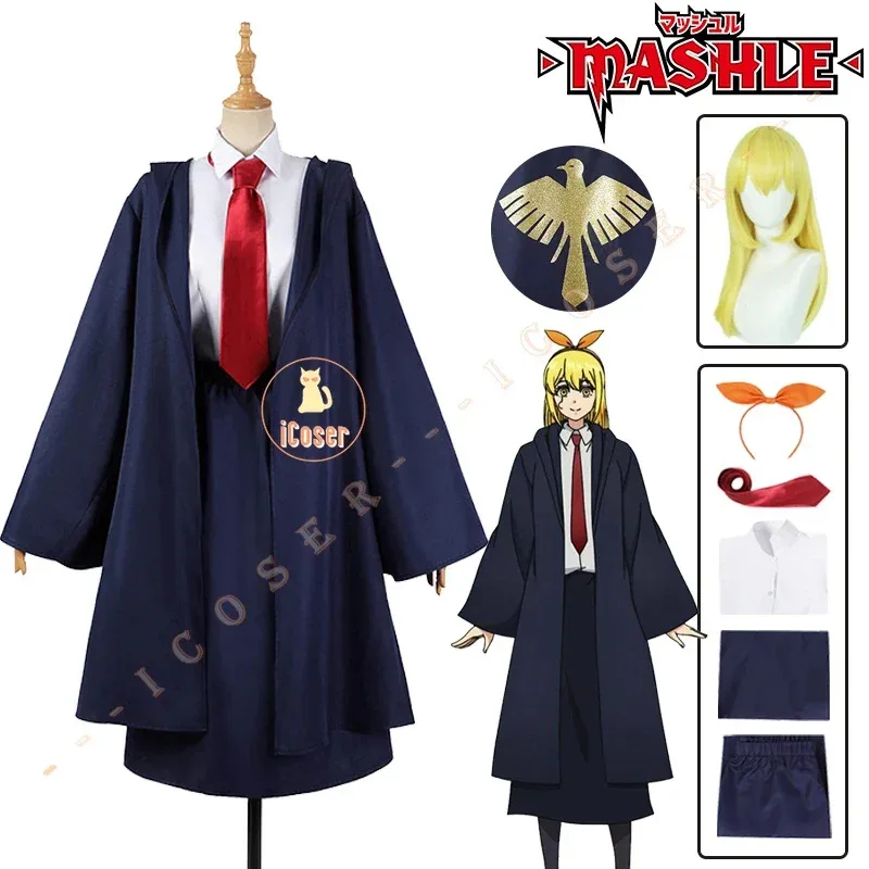 25COSLemon Irvine Cosplay Costume Wig Anime Mashle Magic and Muscles Magic Academy Uniform Trench Headgear Halloween Party for W
