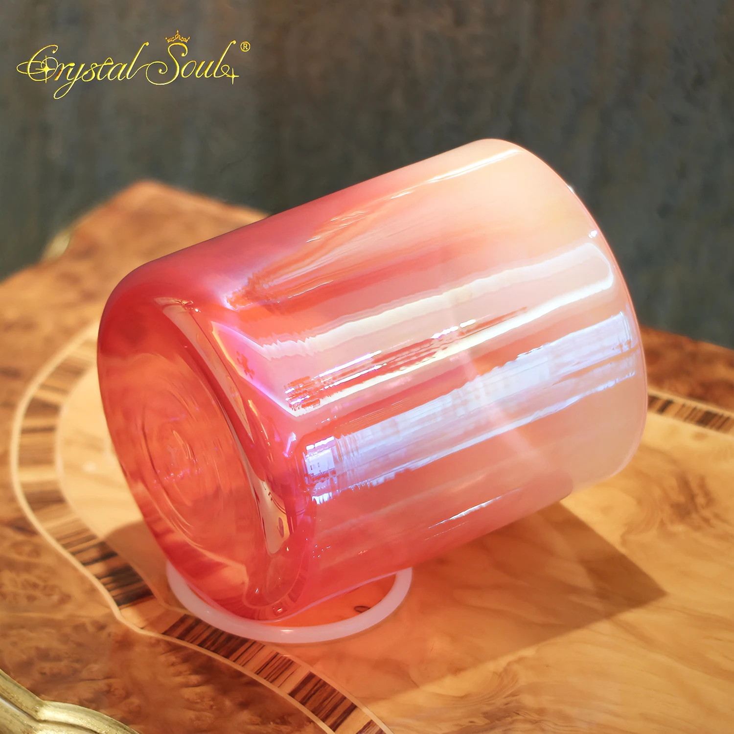 Crystal Soul Rose pink Pearl Gradient Alchemy Crystal Singing Bowl for Sound Healing Prefect Pitch