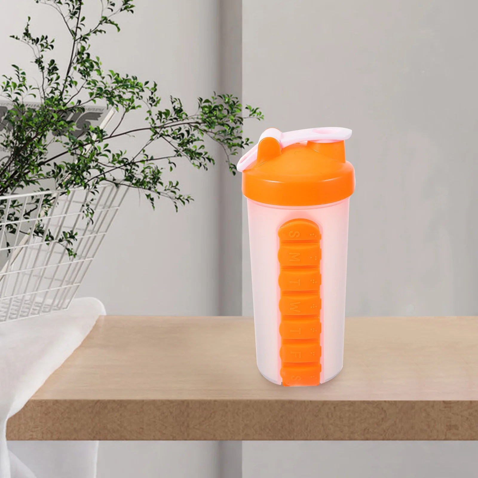 كوب بروتين شاكر 1000 مل زجاجة مياه رياضية قابلة لإعادة الاستخدام بسعة كبيرة لصالة الألعاب الرياضية واللياقة البدنية والتخييم في الهواء الطلق والسفر مع صندوق حبوب منع الحمل #4