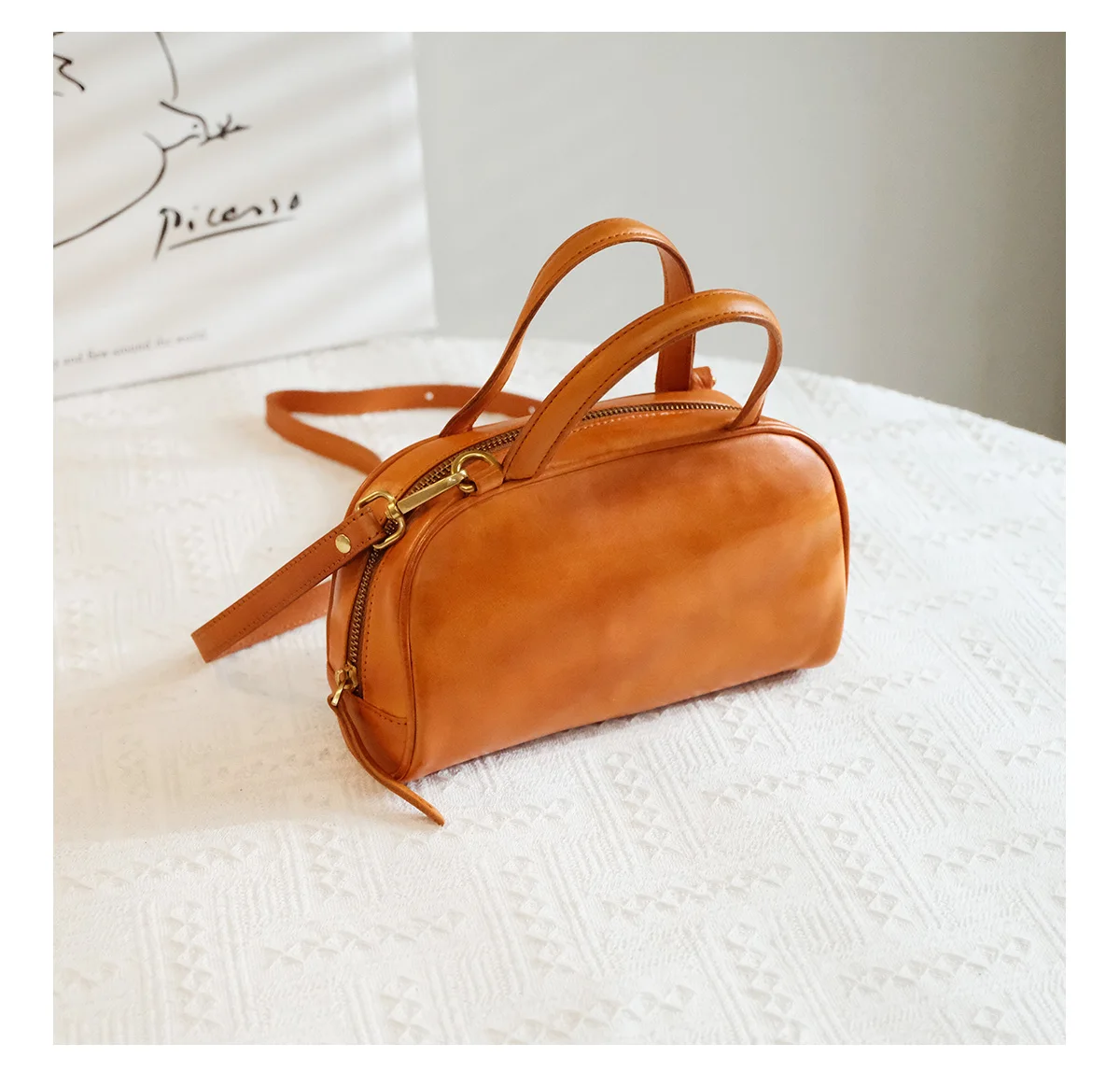 Simple vintage high quality genuine leather women's handbag outdoor travel party luxury cow leather shoulder crossbody bag