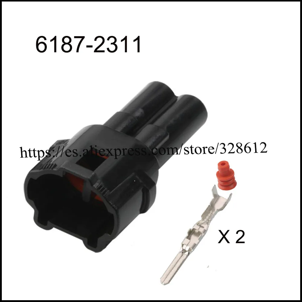 

100SET 6187-2311 6180-2321 car cable connectors terminal 2 pin automotive waterproof plug female male socket