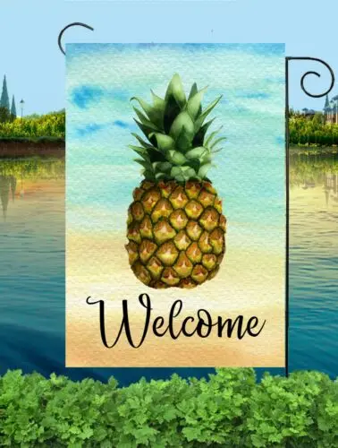 Welcome Pineapple Garden Flag * Top quality *Double Sided * By Flags Galore KKL AAL HHM WZZ yyi