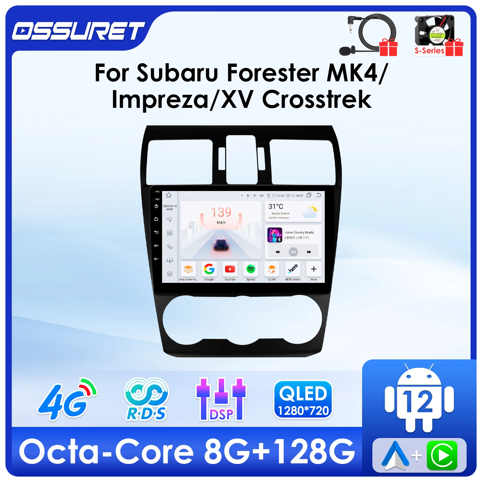 4G DSP Carplay Android 13 Autoradio Für Subaru Forester MK4 Impreza XV Crosstrek 2012-2014 Multimedia-Player GPS Stereo-Headunit