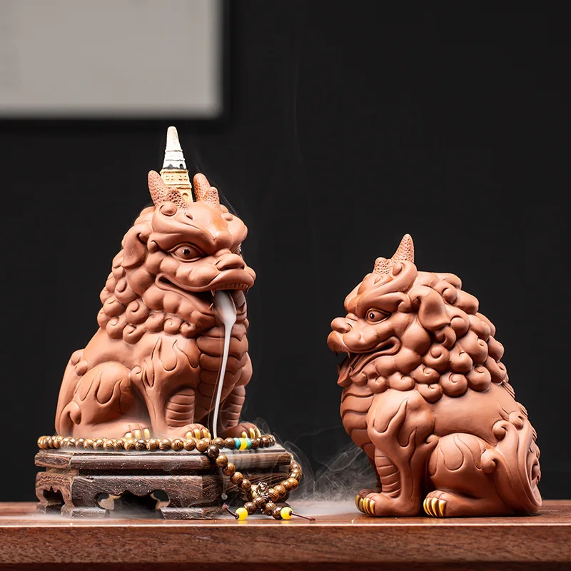 Ceramic Fortune Chopsticks Incense Burner Indoor Fine Zisha Backflow Incense KIRIN Home Decoration Creative Opening Gift