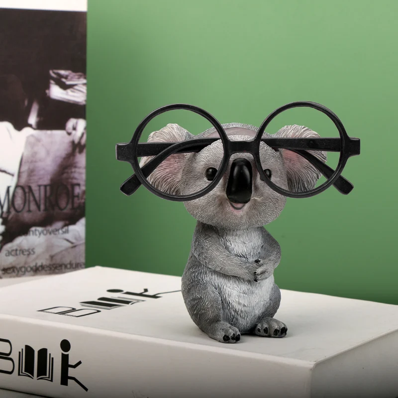 1pc Cute Animal Eyeglass Holder, Funny Koala SunglassDisplay Stands, Resin Creative Spectacles Holder Shelf HomeOffice Decor,