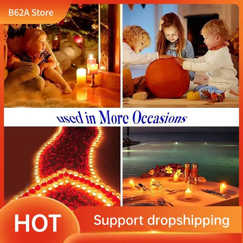 

B62A 6PCS Flameless Flickering Solar LED Tealights, Waterproof And Outdoor-Ready With Light Sensor