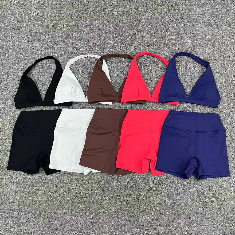 

2 Pieces Sportswear Yoga Set Gym Clothes Yoga Suits For Women Tracksuits Sport Shorts Workout Bra Gym Leggings Female Sportswear