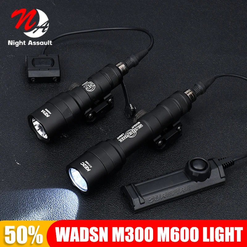 WADSN SF Surefir M300 M600 M300B M300C M600U Airsoft Powerful Flashlight Tactical Weapon Scout Lamp Hunting Rifle Light Torch