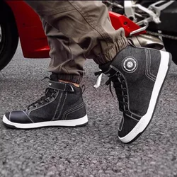 SCOYCO Waterproof Men's Motorcycle Boots Man Wearproof Denim Anti-skid Casual Sports Shoes Windproof Motocross Boots Motorboats