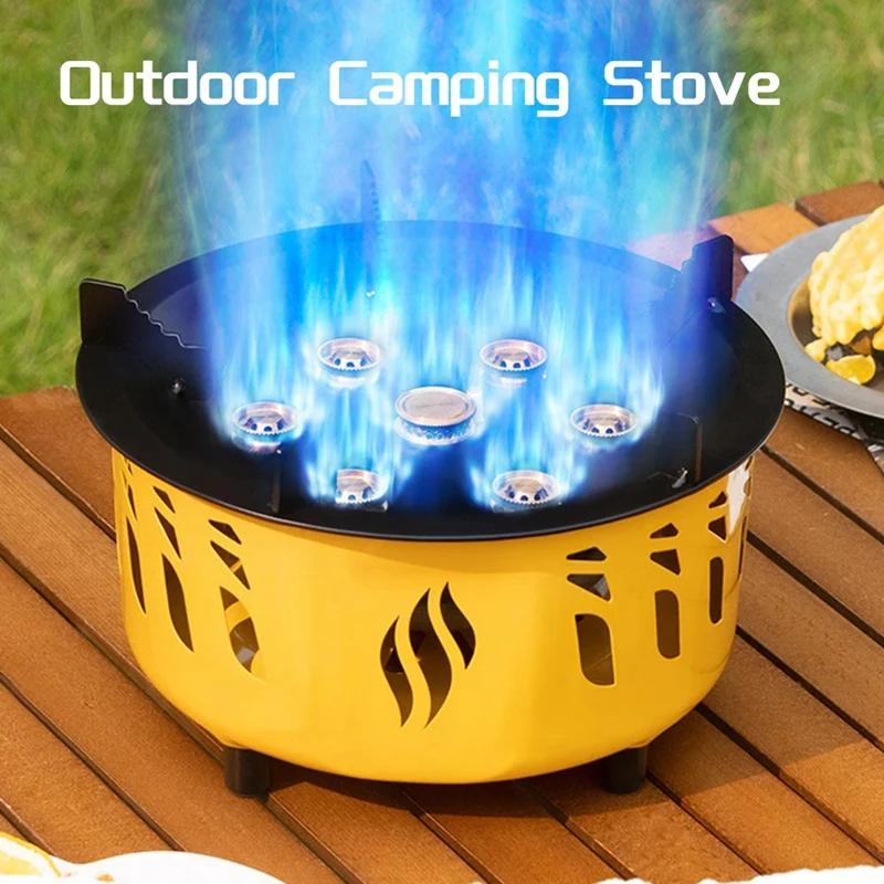 Outdoor 7Core  Power Gases Burner Stove Backpacking Stove Adjustable Gases Valve Windproof Stove Burner Durable A