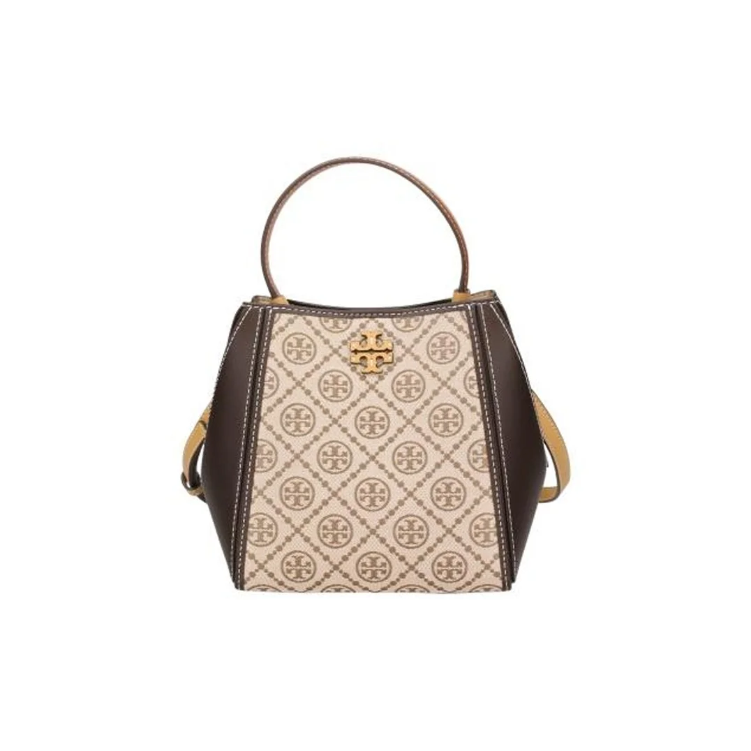 TORY BURCH McGrawT Monogram Cow Leather Crossbody Handbag Small Women's Hazelnuts Brown 172042-371