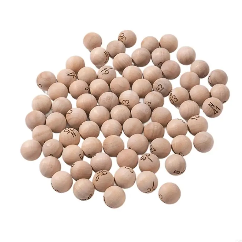 75Pcs Natural Bingo Game Balls Perfect For Parties Family Game Enduring