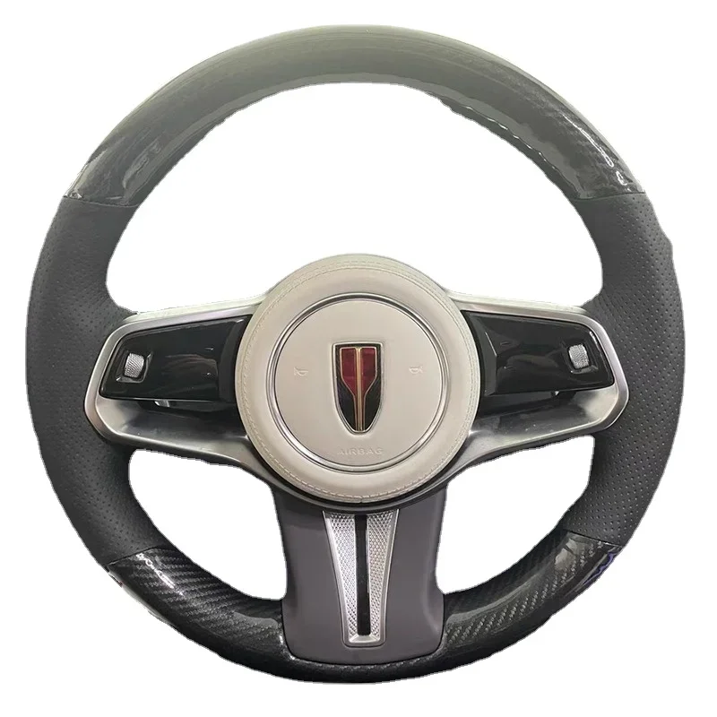 

For Hongqi E-HS9 HS3 H6 Peach Wood Grain Interior Suede with Hand Sewn Leather Steering Wheel Cover