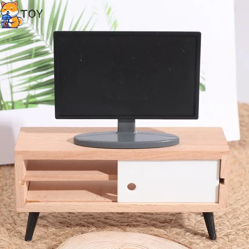 1:12 Puppenhaus TV-Simulation Miniatur möbel Puppenhaus Wohnzimmer Dekoration Fernsehen
