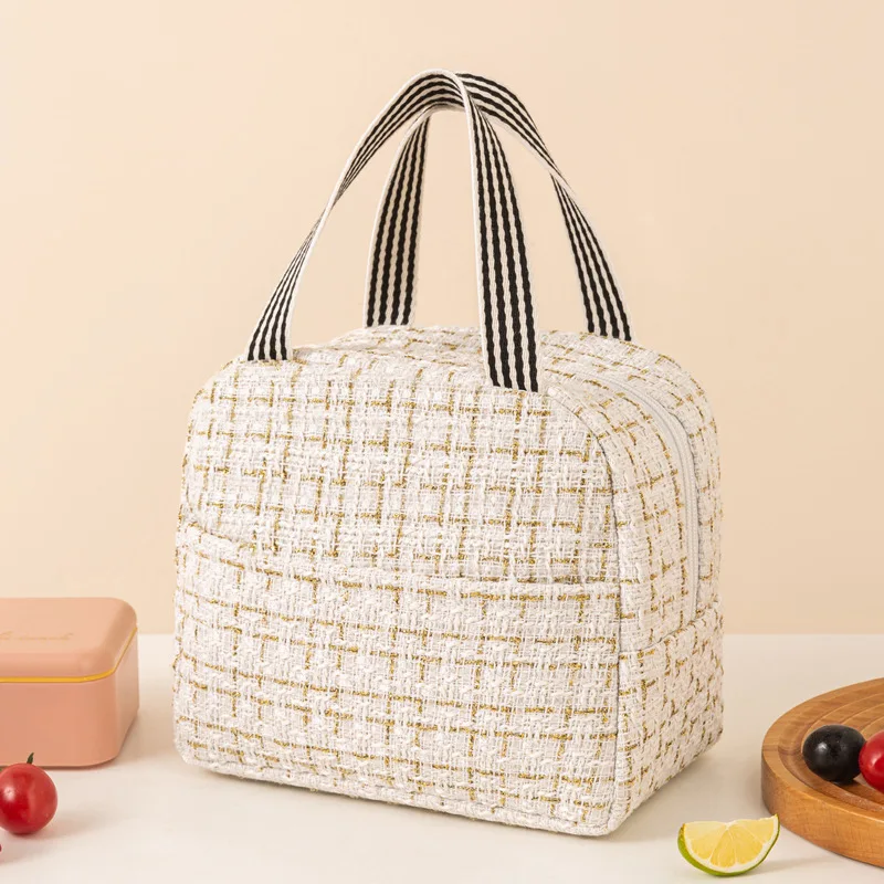 Ins Fashion Tote Lunchbox Thermal Bag Women Men Bento Storage Insulated Lunch Bag Portable Cooler Picnic Insulation Bags Handbag